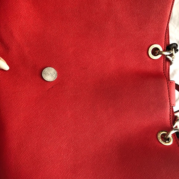 SOLD! Michael Kors Saffiano Red Leather Satchel - Picture 8 of 8